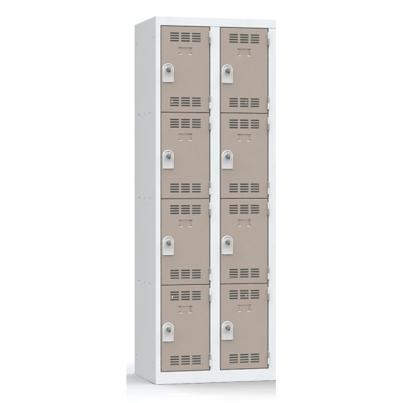 2 colonnes 4 cases superposées 50x60x180cm gris/taupe.