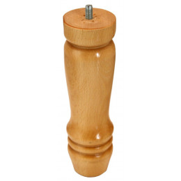 Pied de lit tourné en hêtre verni