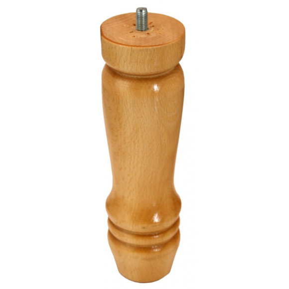 Pied de lit tourné en hêtre verni