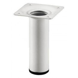 Pied de meuble cylindre acier blanc D.3cm hauteur 15cm