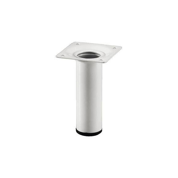 Pied de meuble cylindre acier blanc D.3cm hauteur 15cm