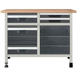 Etabli préconfiguré 113cm WOLFCRAFT 2 tiroirs S, 2 M et 1 L