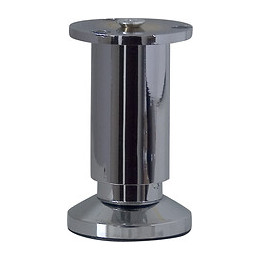 Pied de meuble acier chromé D.5.8cm réglable 10 à 11.5cm