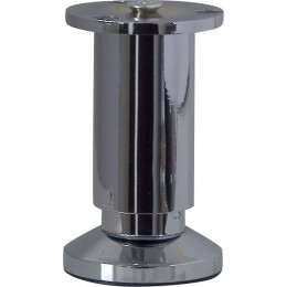 Pied de meuble acier chromé D.5.8cm réglable 10 à 11.5cm