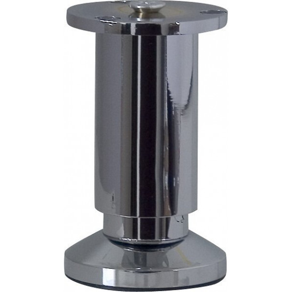 Pied de meuble acier chromé D.5.8cm réglable 10 à 11.5cm