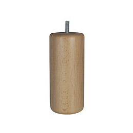 Pied de lit cylindrique fixe hêtre vernis blanc