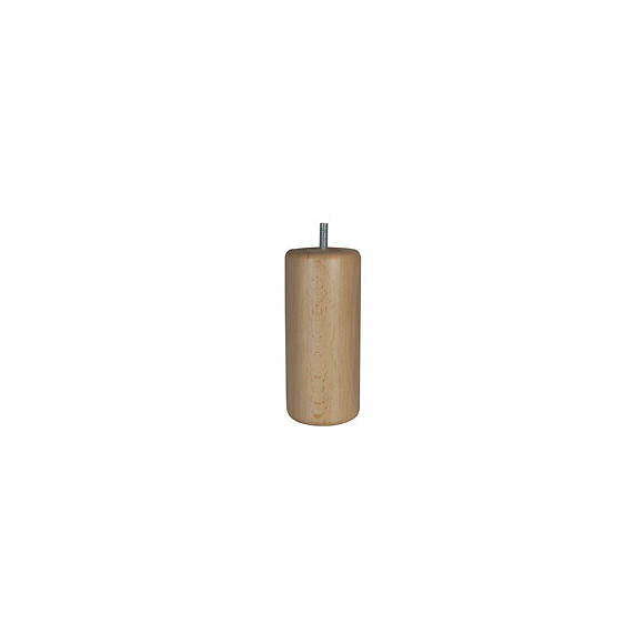 Pied de lit cylindrique fixe hêtre vernis blanc