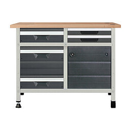 Etabli préconfiguré 113cm WOLFCRAFT 2 tiroirs S, 2 M et 1 L