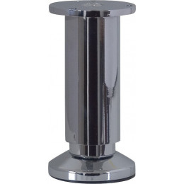 Pied de meuble acier chromé D.5.8cm réglable 10 à 11.5cm