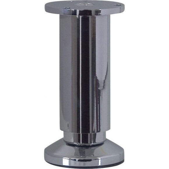 Pied de meuble acier chromé D.5.8cm réglable 10 à 11.5cm