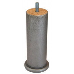 Pied de lit design en hêtre laqué gris alu mat