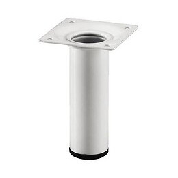 Pied de meuble cylindre acier blanc D.3cm hauteur 15cm