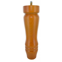 Pied de lit tourné en hêtre finition merisier