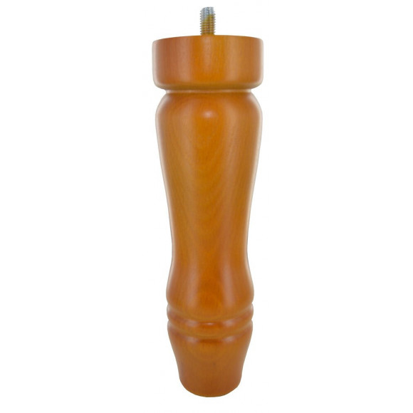 Pied de lit tourné en hêtre finition merisier