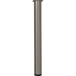 Pied de table cylindre acier brosse D.6cm hauteur 80cm