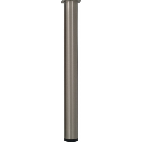 Pied de table cylindre acier brosse D.6cm hauteur 80cm