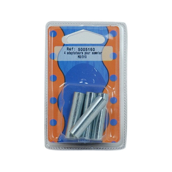 Adaptateur tige filetée M8 axe lisse D.10 mm x4 pièces