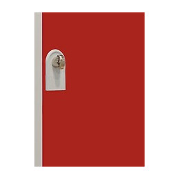 Vestiaire industriel 3 cases 50x90x180cm gris/rouge.