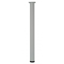 Pied de table cylindre acier blanc D.6cm hauteur 80cm