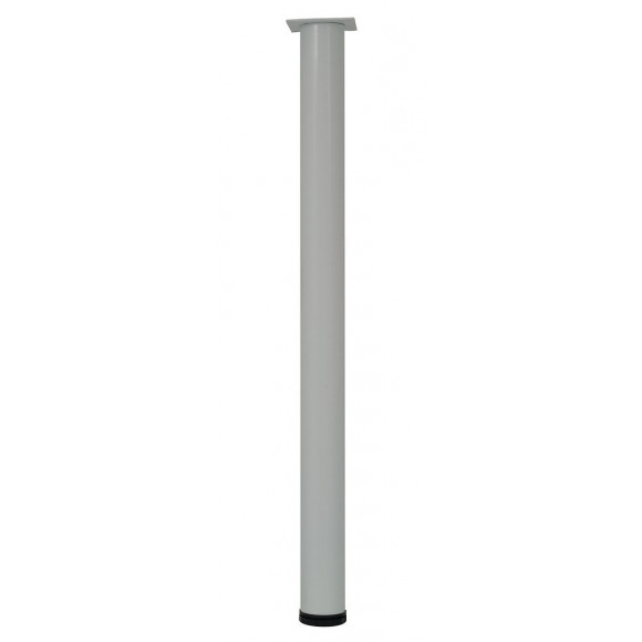 Pied de table cylindre acier blanc D.6cm hauteur 80cm