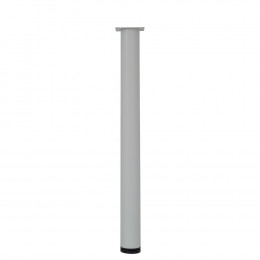 Pied de table cylindre acier blanc D.6cm hauteur 70cm