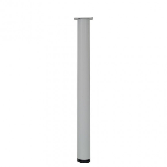 Pied de table cylindre acier blanc D.6cm hauteur 70cm