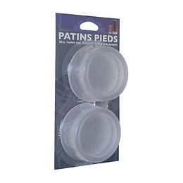 Accessoire pied patin poli hauteur 4cm D.6.8cm x2 pièces
