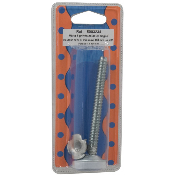 Vérin de réglage à griffesM10 longueur 10cm