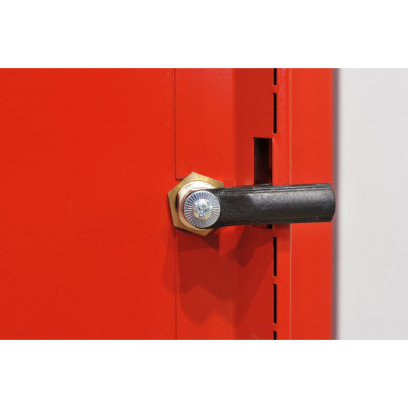 Vestiaire industriel 3 cases 50x90x180cm gris/rouge.