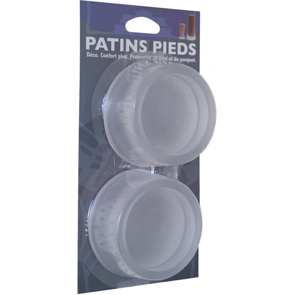 Accessoire pied patin poli hauteur 4cm D.6.8cm x2 pièces