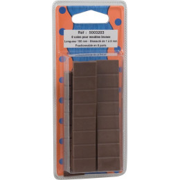 Cale meuble brun longueur 10cm x8 pièces