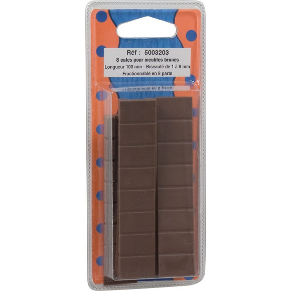Cale meuble brun longueur 10cm x8 pièces