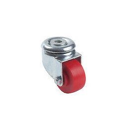 Roulette pivotante diamètre 30mm polypropylène rouge