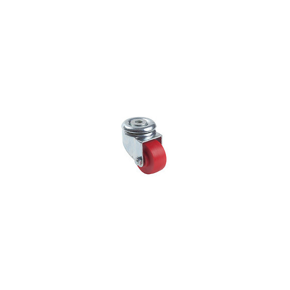 Roulette pivotante diamètre 30mm polypropylène rouge