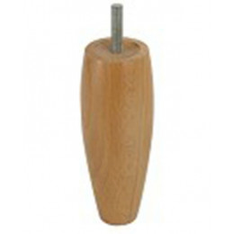 Pied de lit forme olive en hêtre vernis diamètre 50mm hauteur 150mm