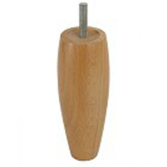 Pied de lit forme olive en hêtre vernis diamètre 50mm hauteur 150mm