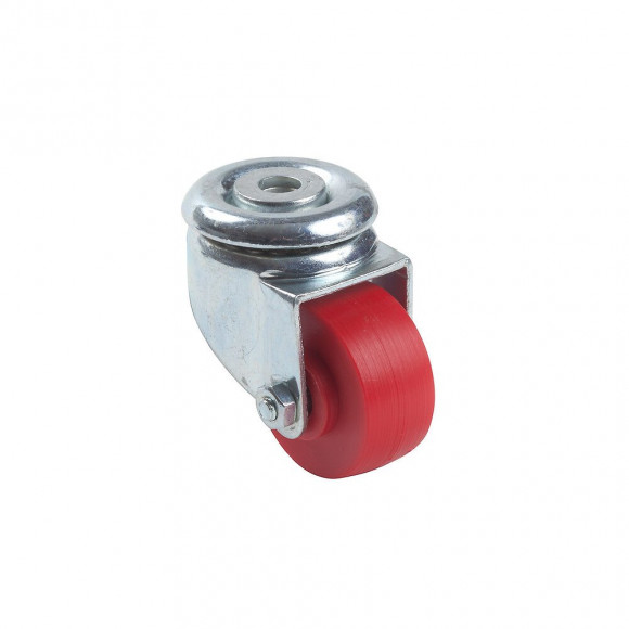 Roulette pivotante diamètre 30mm polypropylène rouge