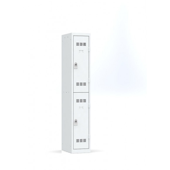 1 colonne de 2 cases superposées 50x30x180cm gris.