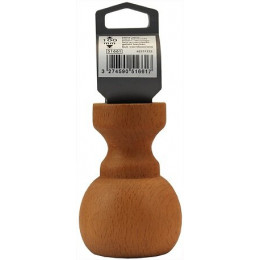 Pied de meuble boule à collerette hêtre vernis