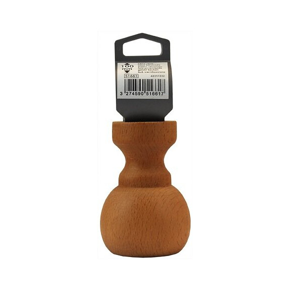 Pied de meuble boule à collerette hêtre vernis