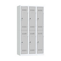 3 colonnes de 2 cases superposées 50x90x180cm gris.