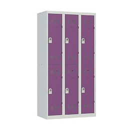 3 colonnes 2 cases superposées 50x90x180cm gris/prune.