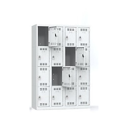 4 colonnes de 4 cases superposées 50x120x180cm gris.