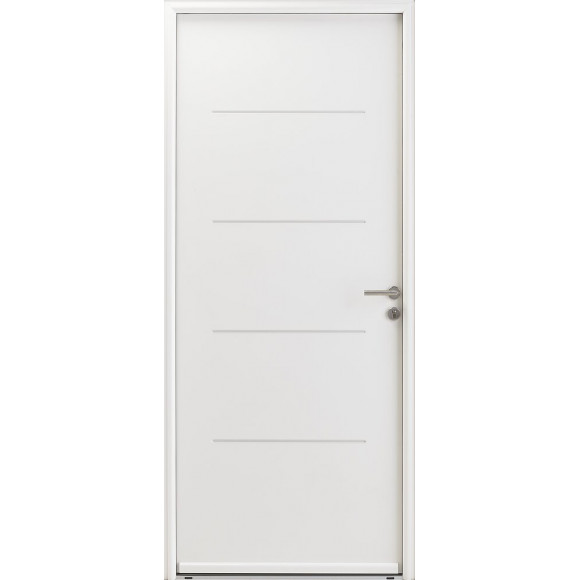 Porte d'entrée acier OPTIMUM ouvrant Gauche 215x90 Blanc