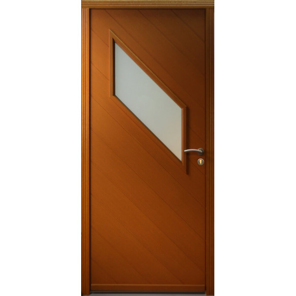 Porte d'entrée exo galatée 215x90cm gauche merisier