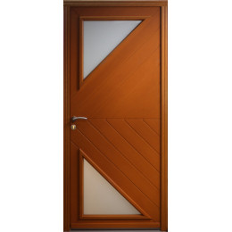 Porte d'entrée exo triton 215x90cm droite merisier