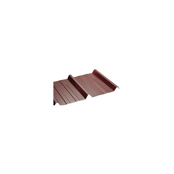 Tôle acier galva laqué nervuré 0.63mm 200x105cm rouge