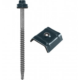 25 vis + cavaliers pour fixation bac 840 RAL 6011