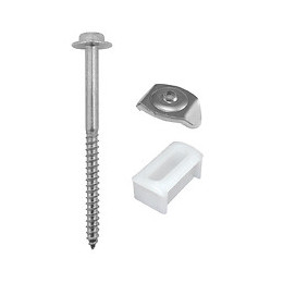 Tirefond + cale + cavalier pour plaque greca PVC