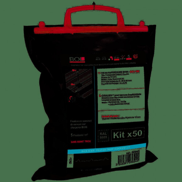 50 fixations pour bac RAL 6009